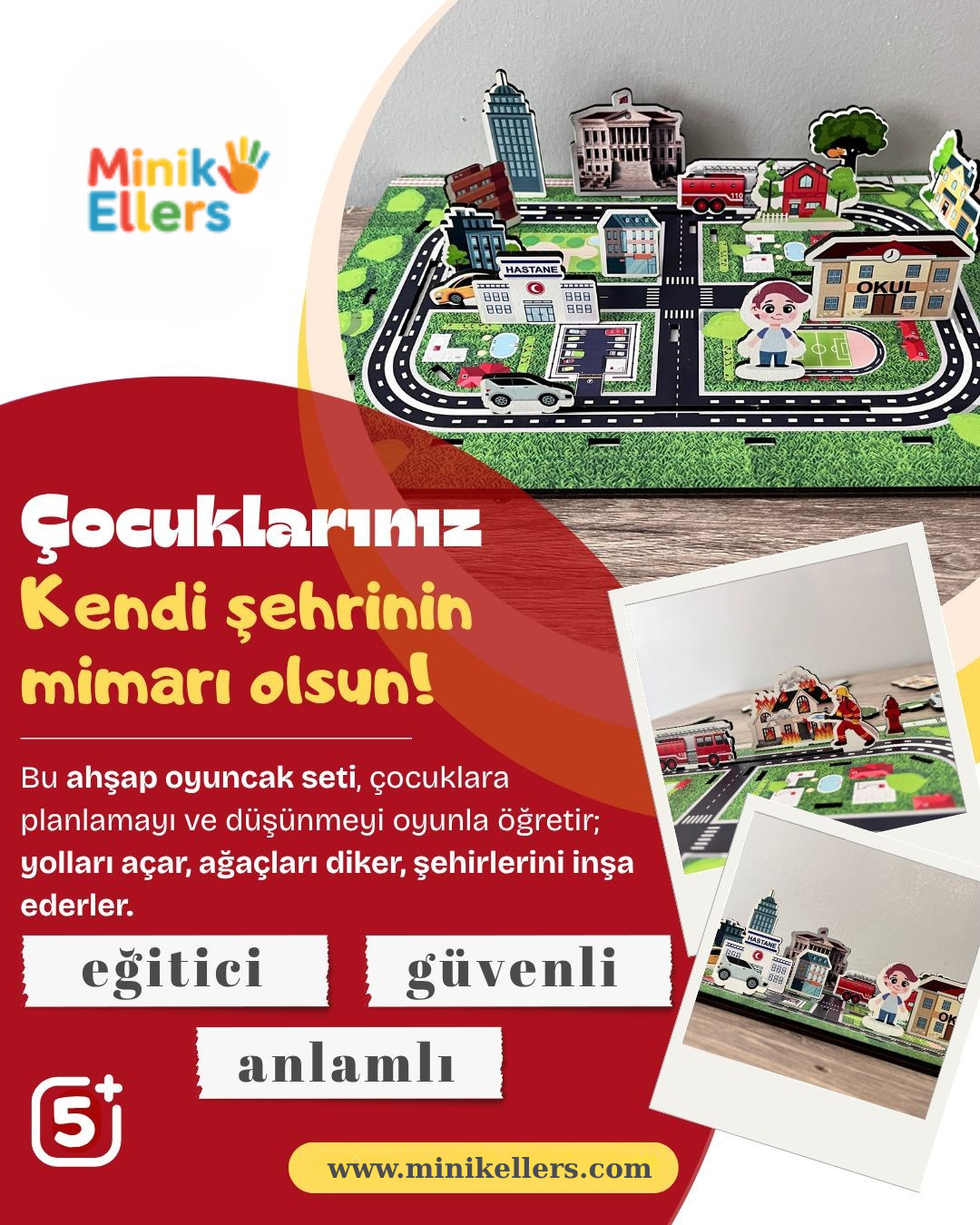 Eğitici Ahşap Şehir Kurma Oyunu Benim Şehrim Minik Eller ™