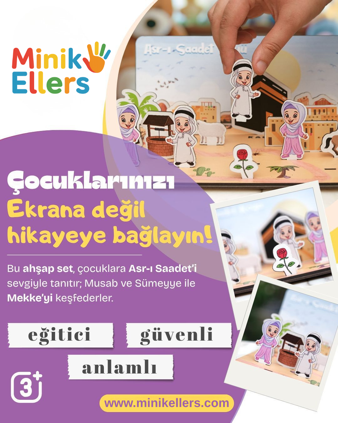 Asrı Saadet Köyü Eğitici Dini Ahşap Oyun Seti Minik Ellers™