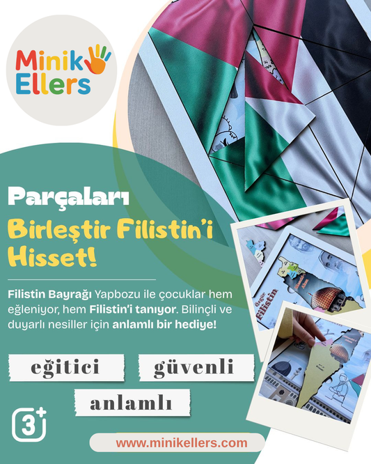 Filistin Bayrağı Ahşap 3 Katmanlı Puzzle