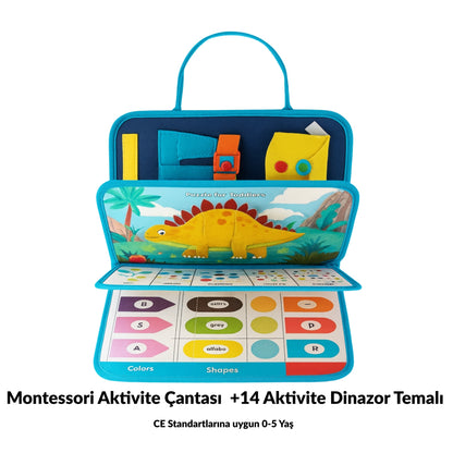 Minik Ellers Montessori  Aktivite Çantası – Dinozor Temalı | 14+ Eğitici Aktivite | 0-5 Yaş