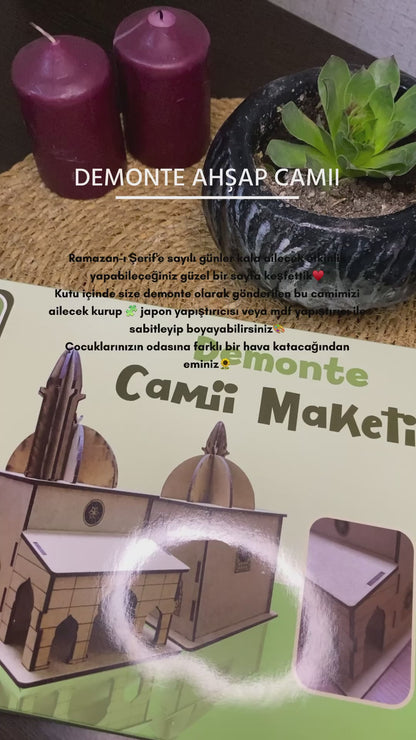 Boyanabilir Ahşap Demonte Cami Maketi Minik Ellers™