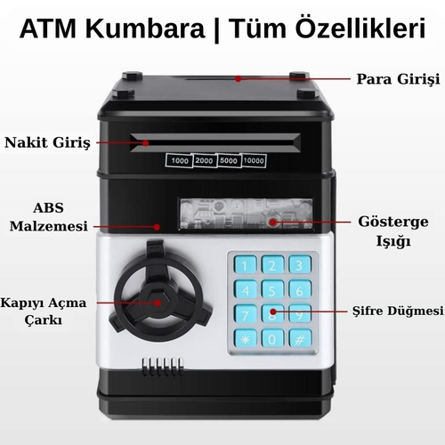 Şifreli Otomatik Kağıt Para Alan ATM Kasa Kumbara