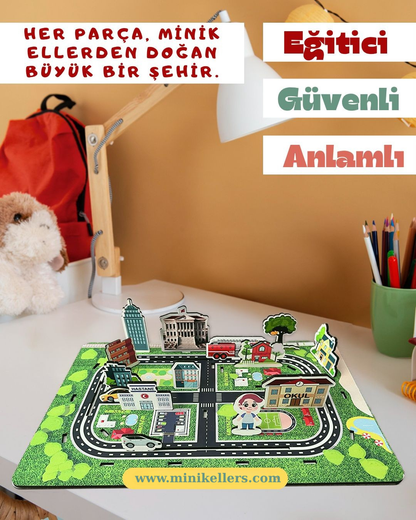 Eğitici Ahşap Şehir Kurma Oyunu Benim Şehrim Minik Eller ™