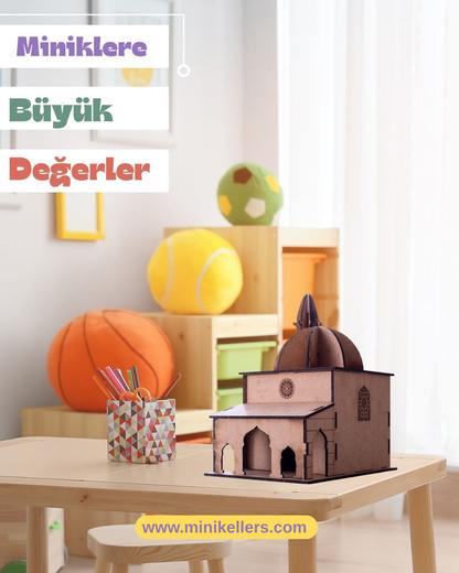 Boyanabilir Ahşap Demonte Cami Maketi Minik Ellers™
