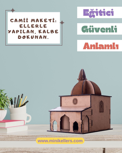 Boyanabilir Ahşap Demonte Cami Maketi Minik Ellers™
